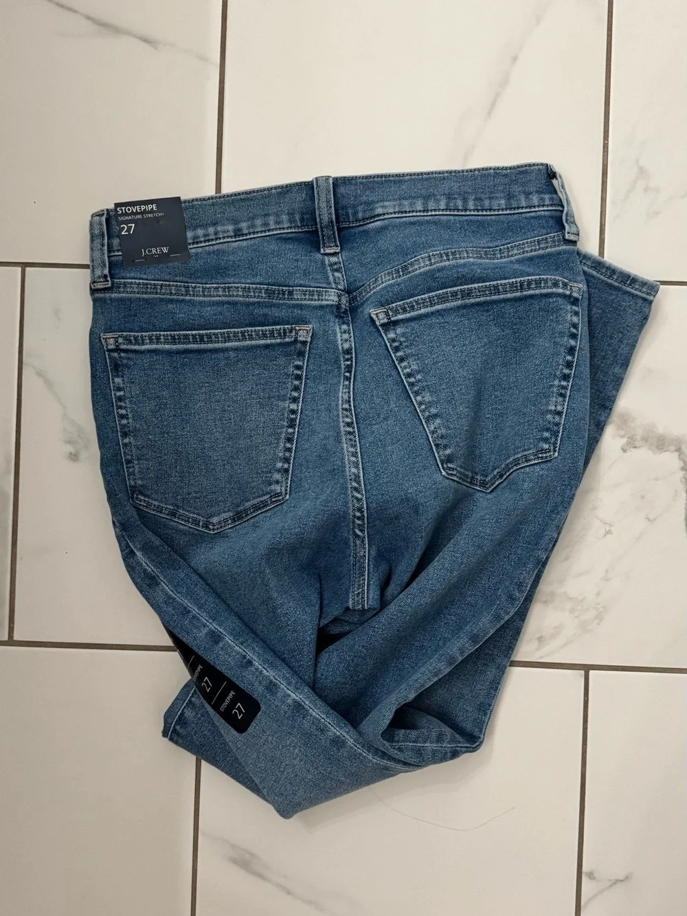 NWT J. Crew Straight-Leg High-Rise stovepipe Jeans Blue size 27